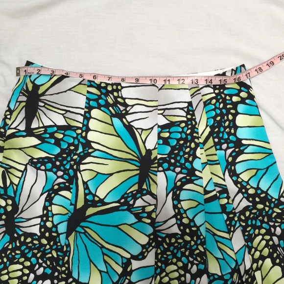 ETCETERA Blue Green Monarch Butterfly Skirt - Picture 3 of 7